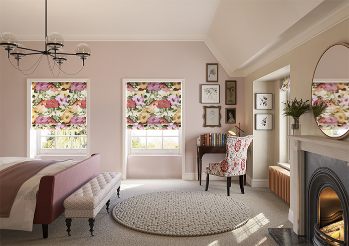 Amelia Faux Silk, Berry Blush - Motorised Roman Blind - Image 8